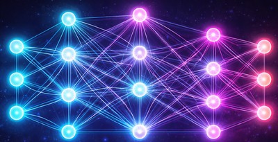 AI generated image of a neural network and its interconnections AI generated image of a neural network and its interconnections