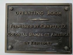 Plaque on the operating room